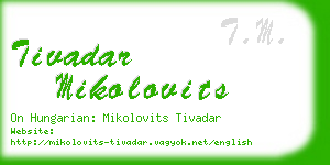 tivadar mikolovits business card